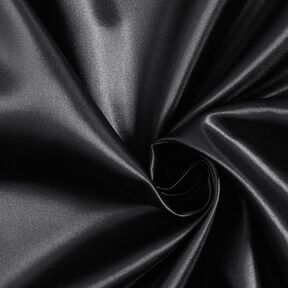 Polyesterový satén – černá | Zbytek 80cm, 