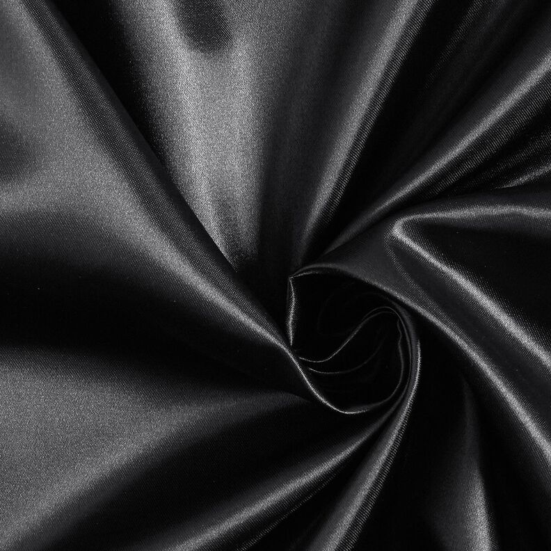 Polyesterový satén – černá | Zbytek 80cm,  image number 1