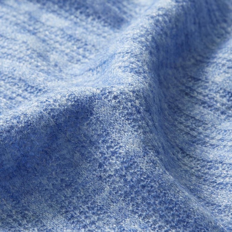 Pletená textilie vzor copový Melange – světle džínová modrá,  image number 2