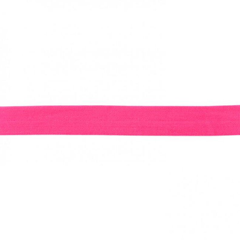 Elastická lemovací stuha  matný [20 mm] – výrazná jasně růžová,  image number 1
