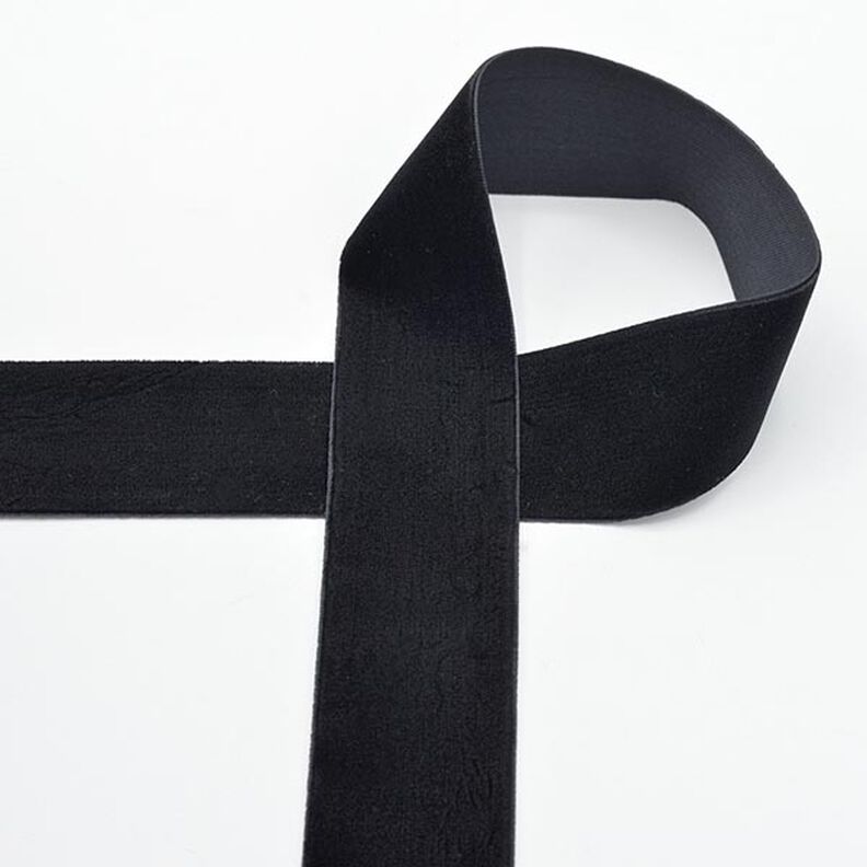 Sametová stužka [36 mm] – černá,  image number 1