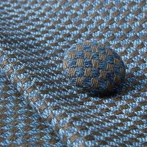 Potažený knoflík - Dekorační látka pro venkovní použití Agora Senda - holubičí modrá/hnědá, 
