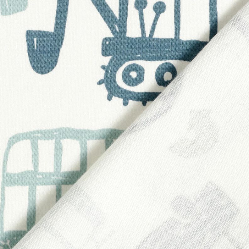 Francouzsk&eacute; frot&eacute; letn&iacute; tepl&aacute;kovina Nakreslen&aacute; vozidla &ndash; b&iacute;l&aacute;/modr&aacute;,  image number 4