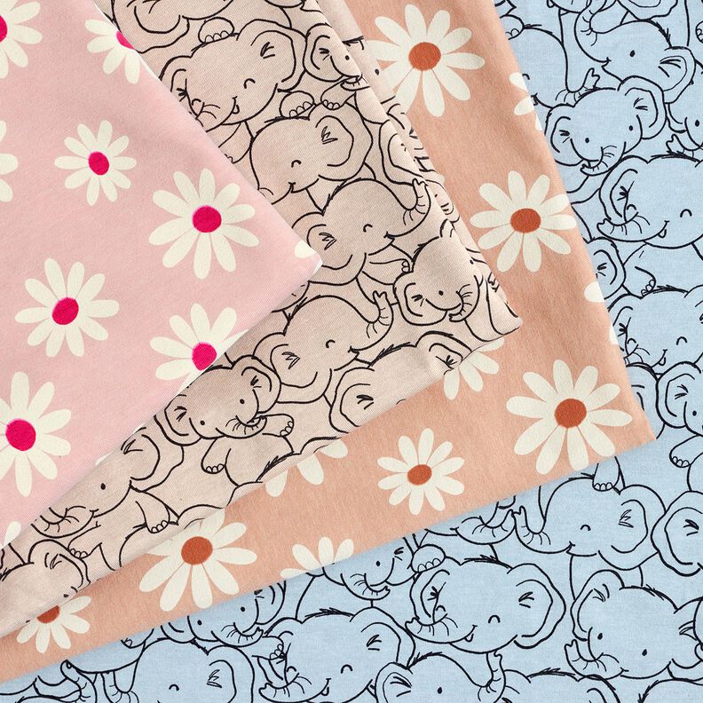 Směs s bavlnou Žerzej Kytičky – rose, image number 5