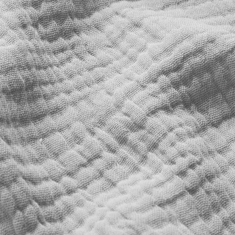 GOTS Třívrstvý bavlněný mušelín – světle šedá,  image number 3