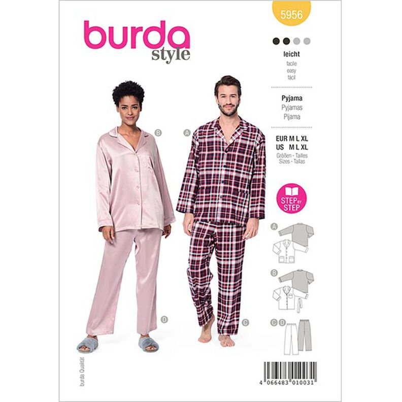 pyžamo UNISEX | Burda 5956 | M, L, XL,  image number 1