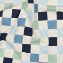 Bavlněný žerzej Károvaná | Poppy Fabrics – přírodni/modrošedá, 