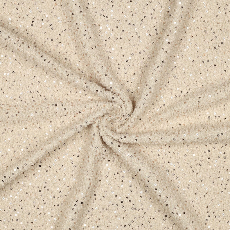 Pletené buklé Pajetky Jednobarevné provedení | Poppy Fabrics – cashew (béžová), image number 4