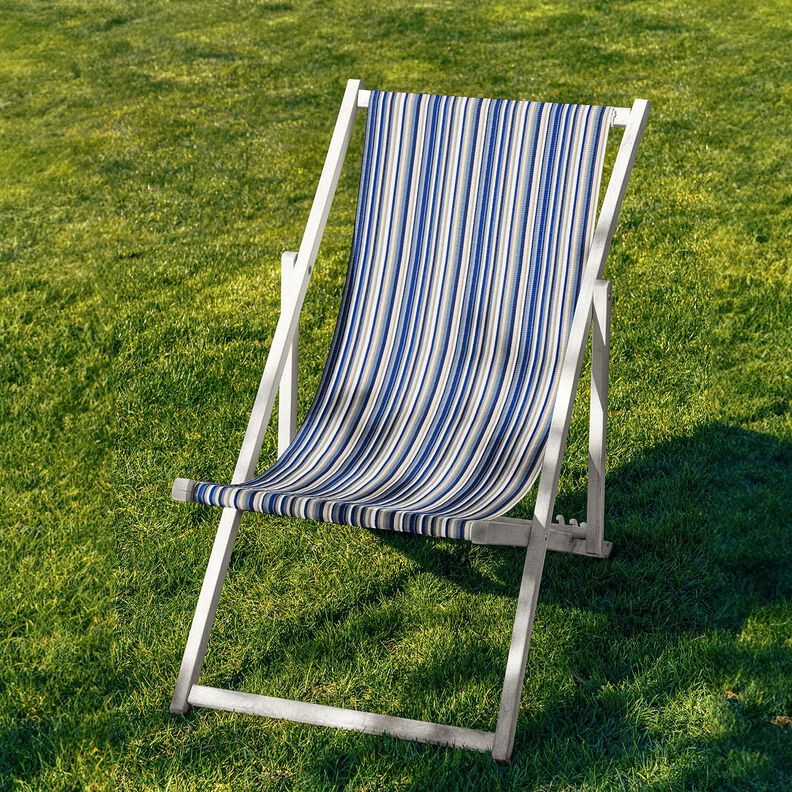 Outdoor Lehátkovina Podélné proužky 44 cm – indigová/béžová,  image number 4