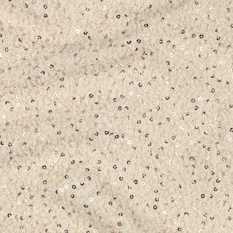 Pletené buklé Pajetky Jednobarevné provedení | Poppy Fabrics – cashew (béžová), image number 3
