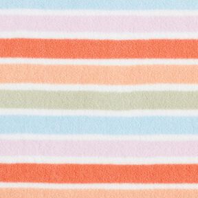 Fleece s protižmolkovou úpravou Barevné pruhy – bílá, 