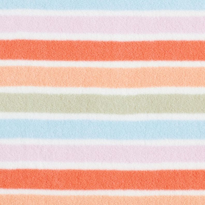 Fleece s protižmolkovou úpravou Barevné pruhy – bílá,  image number 1