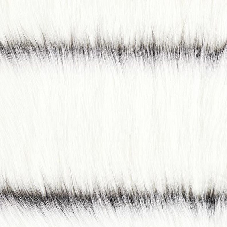 Umělá kožešina Vodorovné pruhy – vlněná bílá/černá,  image number 1