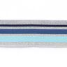 Gumová stuha Glitter [ 4 cm ] – stříbrná/světle modra,  thumbnail number 2