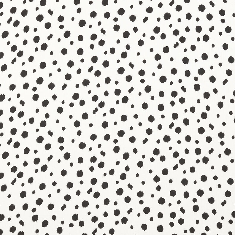 Viskózová látka nepravidelné puntíky – bílá/černá,  image number 1