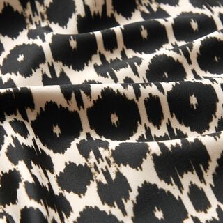 Látka na plavky abstraktní leopardí potisk – černá/cashew (béžová), 