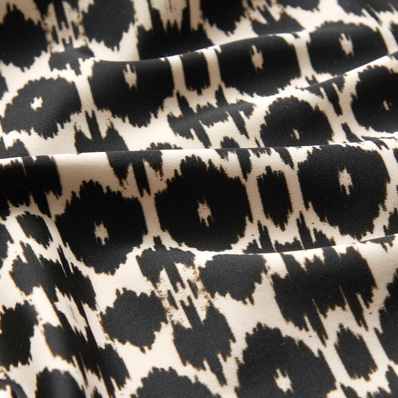 Látka na plavky abstraktní leopardí potisk – černá/cashew (béžová),  image number 2