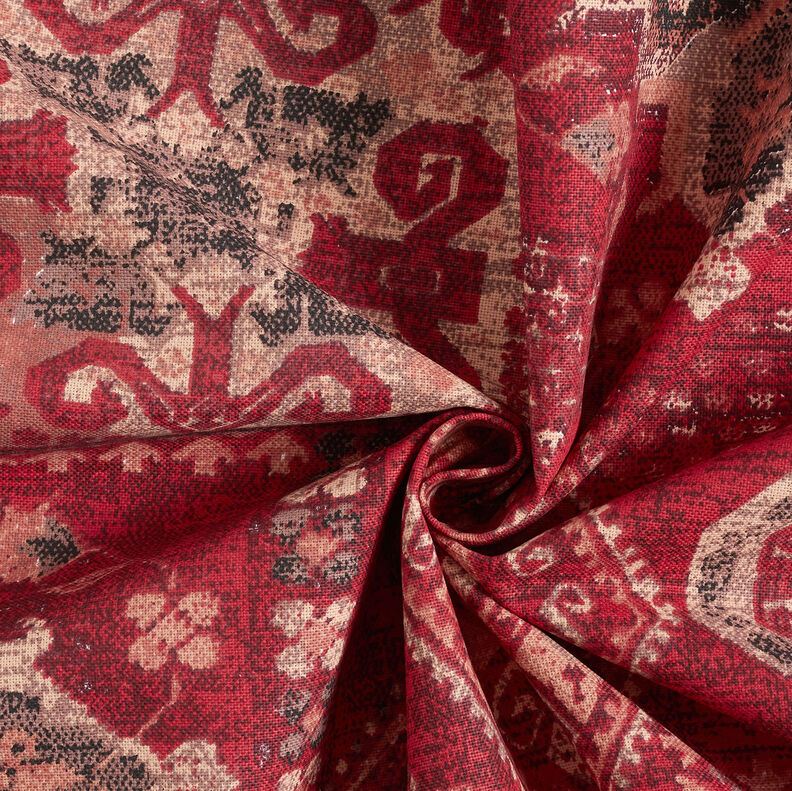 Dekorační látka Polopanama Koberec Kilim – karmínově červená,  image number 3