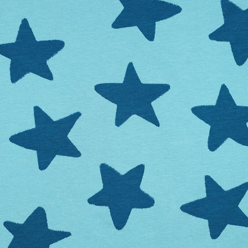 Hebká teplákovina Hvězdy | Poppy Fabrics – brilantní modrá/oceánská modrá, image number 1