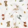 Mušelín / dvojitá mačkaná tkanina Lesní zvířátka digitální potisk | Poppy Fabrics – bílá/terracotta,  thumbnail number 2