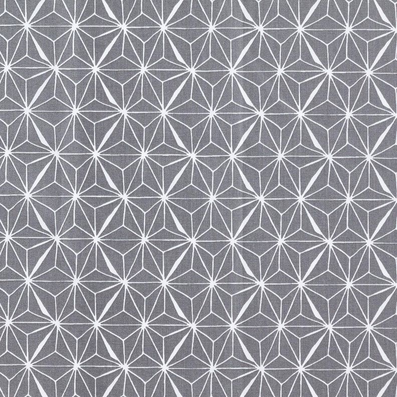 Povrstvená bavlna Grafické hvězdy – šedá/bílá,  image number 1