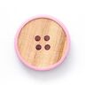 Dřevěný knoflík čtyřdírkový  – béžová/růžová,  thumbnail number 1