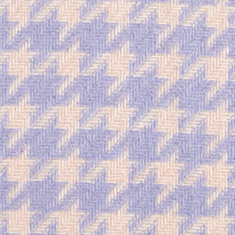 Hrubě tkaná kabátová látka typu houndstooth – béžová/šeříková,  image number 1