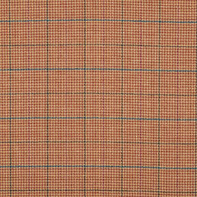 Kabátová tkanina Houndstooth kostkovaná s třpytivým efektem – béžová/mědená, 