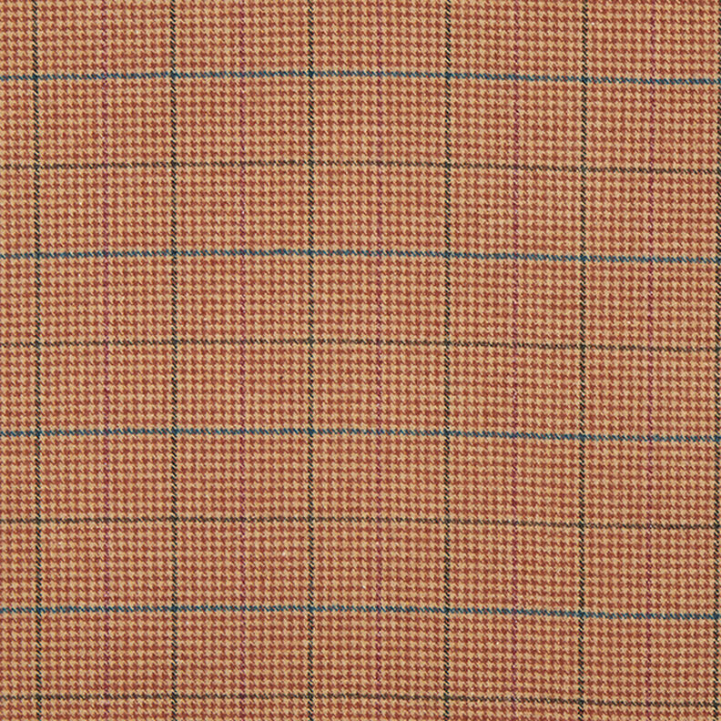 Kabátová tkanina Houndstooth kostkovaná s třpytivým efektem – béžová/mědená, image number 1