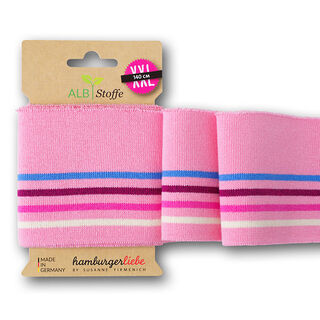 GOTS Náplety CUFF ME COLLEGE [ 140 cm | 7,5 cm ] | Albstoffe – růžová/tyrkysová, 