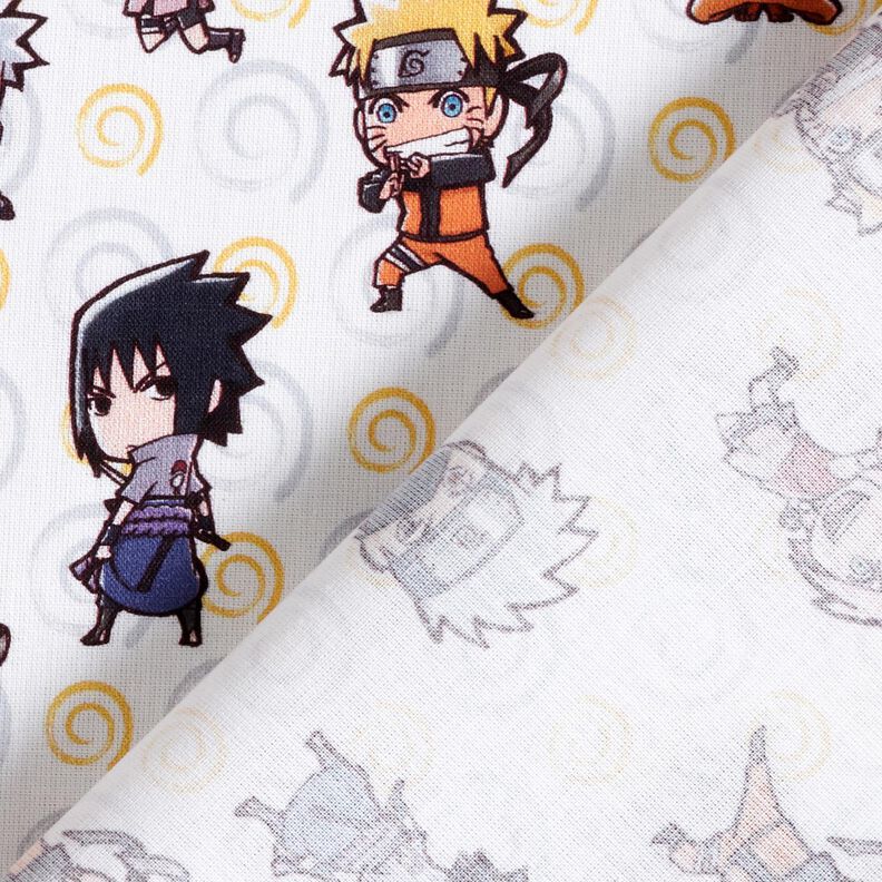 Bavlněný popelín Chibi Naruto Licenční látky – bílá,  image number 4