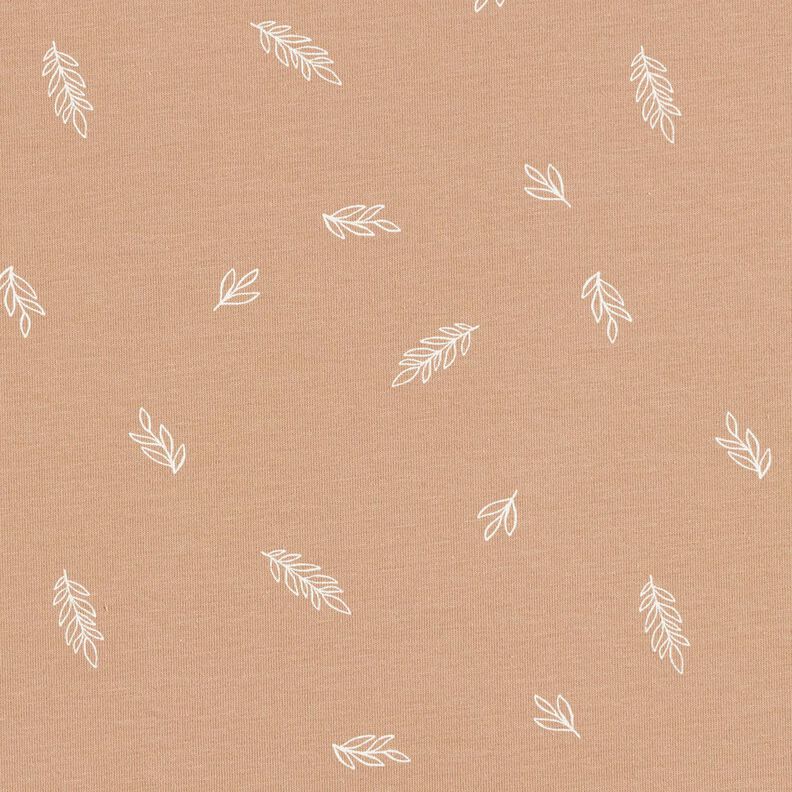 Bavlněn&yacute; žerzej Listy &ndash; světle hněd&aacute;,  image number 1