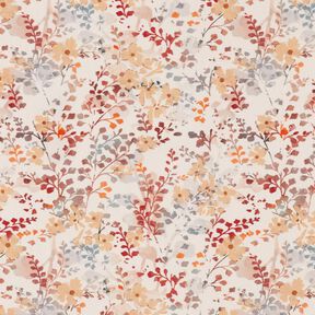 Bavlněný popelín Jemné podzimní větve | Katia Fabrics – přírodni/karmínově červená, 