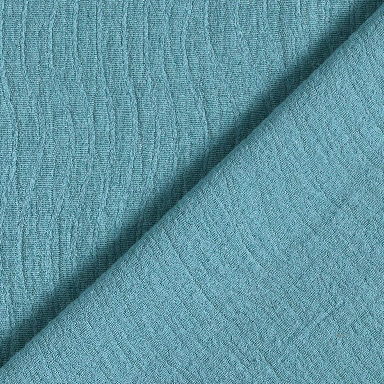 Směs lnu a bavlny Žakár Vlnkový vzor – holubí modrá,  image number 1