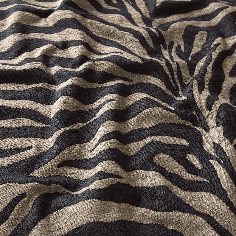 Čalounická látka Žakár Zebra – khaki/černá,  image number 2