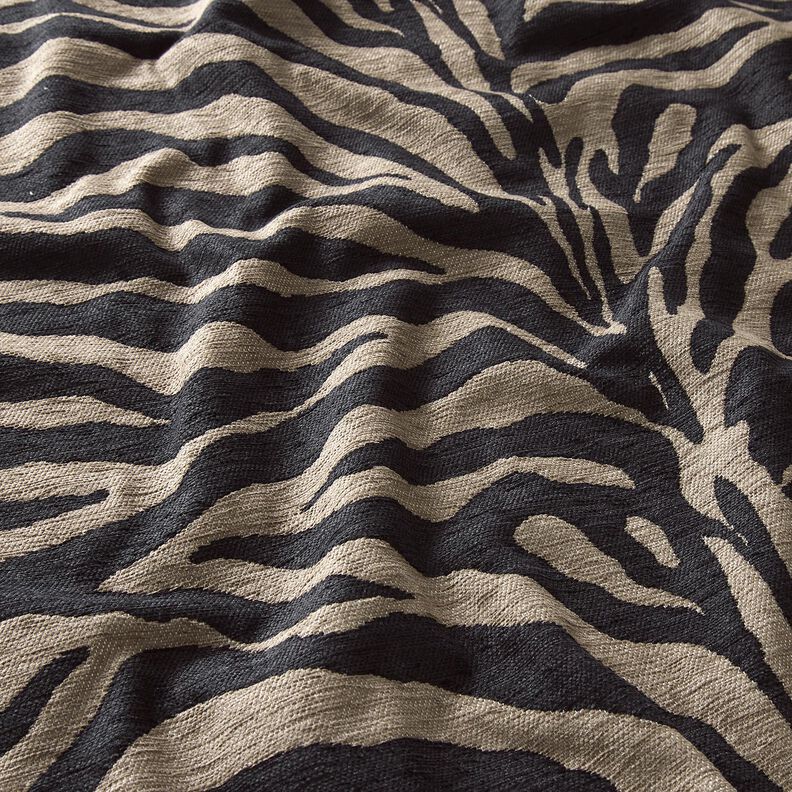 Čalounická látka Žakár Zebra – khaki/černá, image number 2
