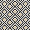 Dekorační látka Žakár Kosočtverce ve stylu Art Deco – vlněná bílá/zlatá,  thumbnail number 1