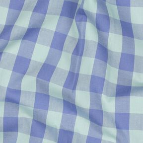 Bavlněný popelín Károvaná | Poppy Fabrics – světle mátová/šeříková, 