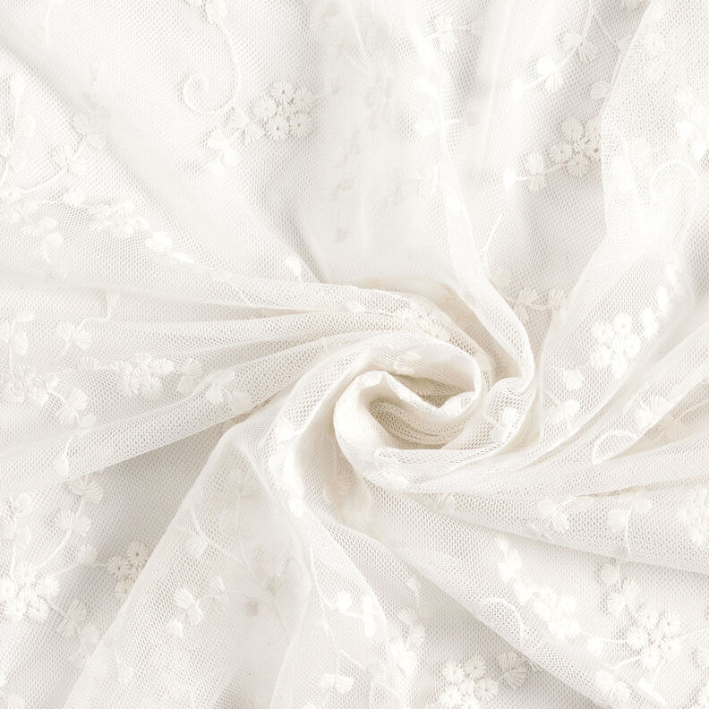Tylová krajka malé květy – bílá,  image number 4
