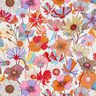 Dekorační látka Panama Barevné květy – kremová/levandulová,  thumbnail number 1