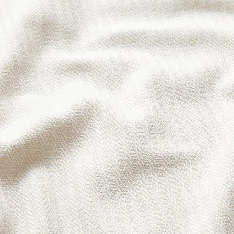 Dekorační látka Žakár Jemné proužky – vlněná bílá,  image number 2