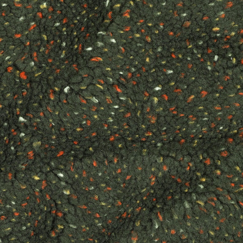 Plyš teddy Tvíd Melír | Poppy Fabrics – tmavě zelená, image number 2