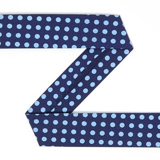 Šikmý proužek Puntíky (20 mm) 3 – navy, 