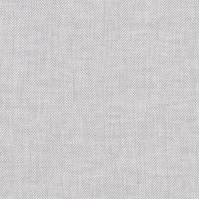 Směs lnu a bavlny se vzorem rybí kost – světle šedá,  image number 1