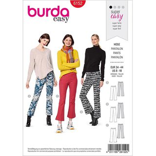 Kalhoty s rozšířenými nohavicemi, Burda 6152 | 34-44, 