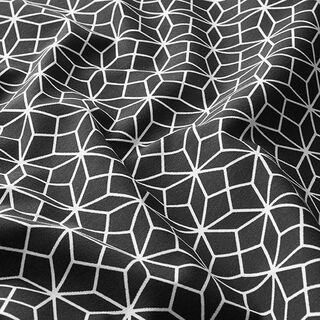 Dekorační látka Plátno Kaleidoskop – černá/bílá, 
