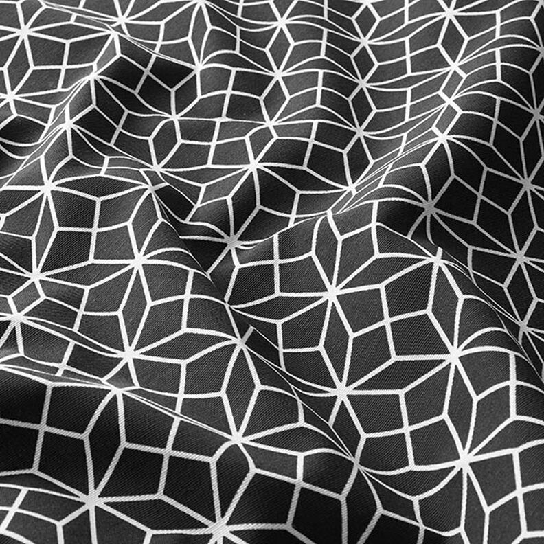 Dekorační látka Plátno Kaleidoskop – černá/bílá,  image number 2