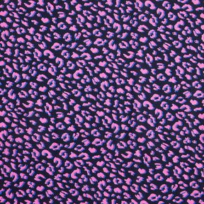 Povrstvená bavlna Abstraktní Leopardí vzor | Poppy Fabrics – noční modrá/pink, 