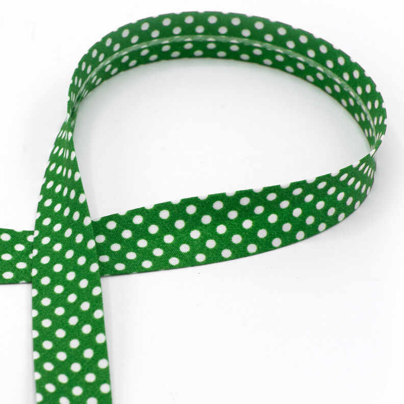 Šikmý proužek Puntíky [18 mm] – zelená,  image number 1