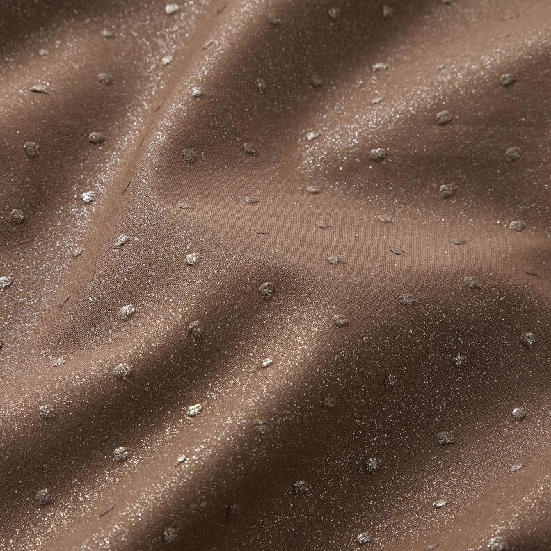 Bavlněný batist dobby třpytivý – kaštanově hnědá,  image number 2
